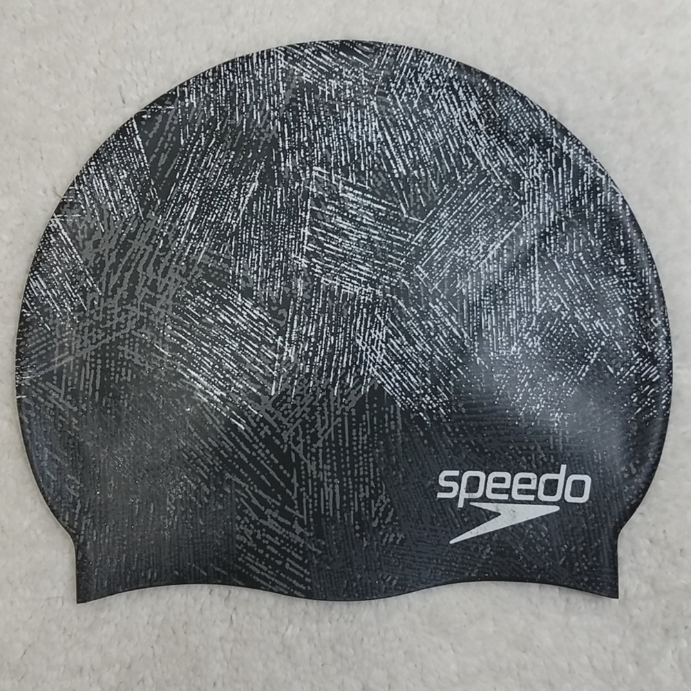 Speedo Black & Gray Swim Cap
